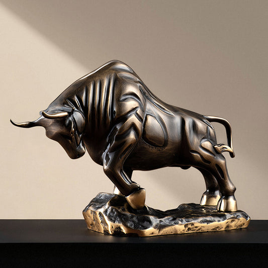 Brass Bull Figurine Perfect For Home And Office Decor