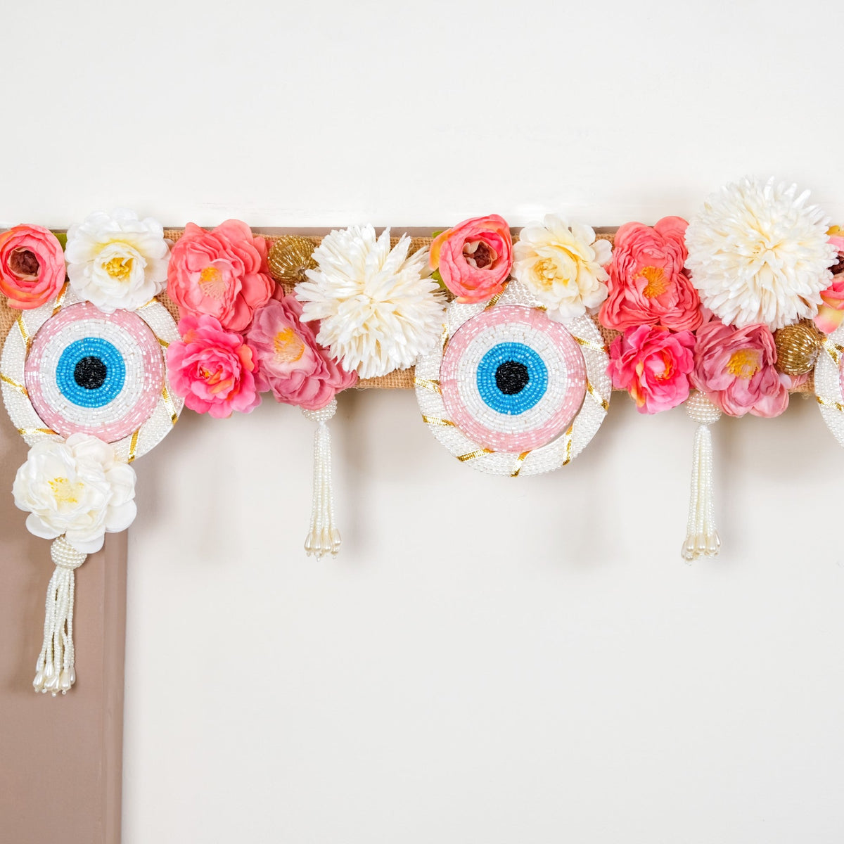 Festive Evil Eye Floral Toran With Tassels Nestasia