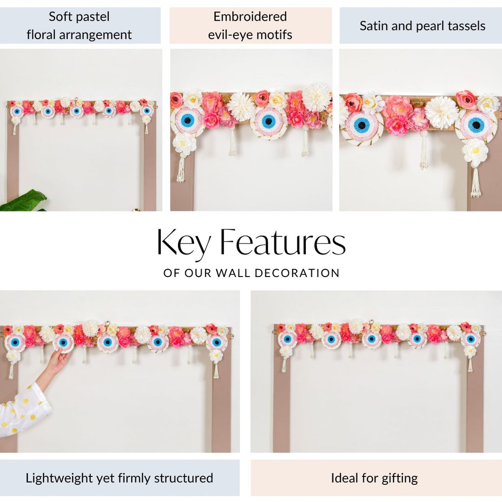 Festive Evil Eye Floral Toran With Tassels Nestasia