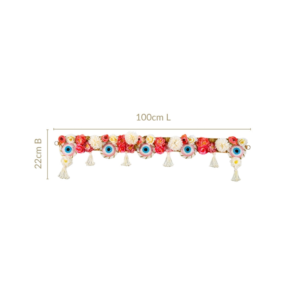 Festive Evil Eye Floral Toran With Tassels Nestasia