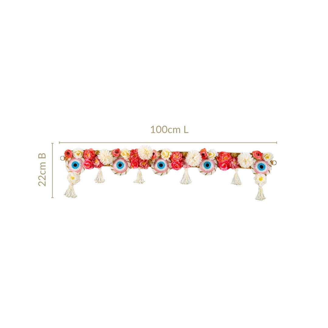 Festive Evil Eye Floral Toran With Tassels Nestasia