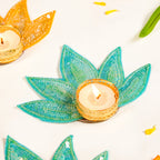 Festive Lotus Tealight Candle Holder Set Of 4 Nestasia