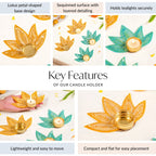 Festive Lotus Tealight Candle Holder Set Of 4 Nestasia