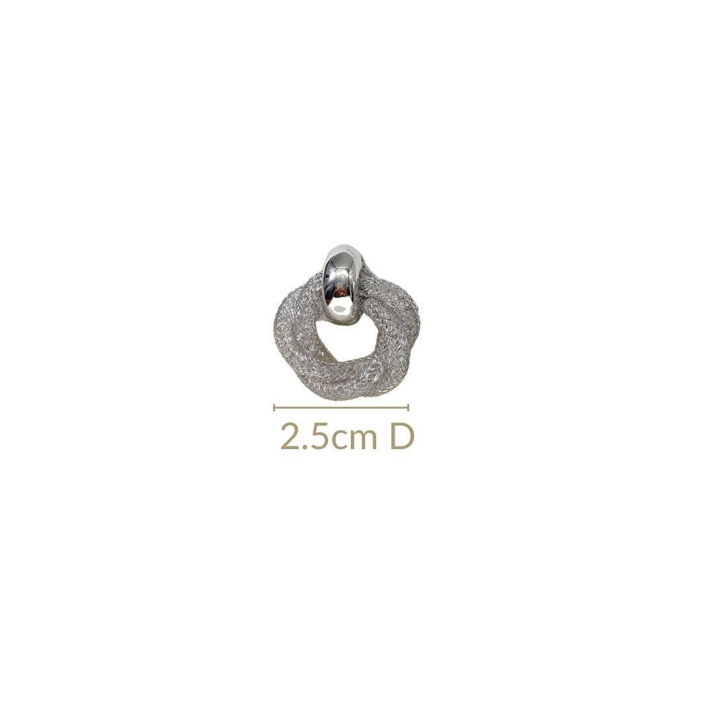 Fine Weave Chic Silver Knotted Earrings Nestasia