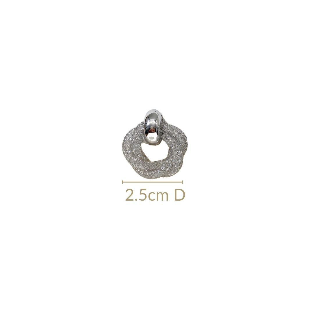 Fine Weave Chic Silver Knotted Earrings Nestasia