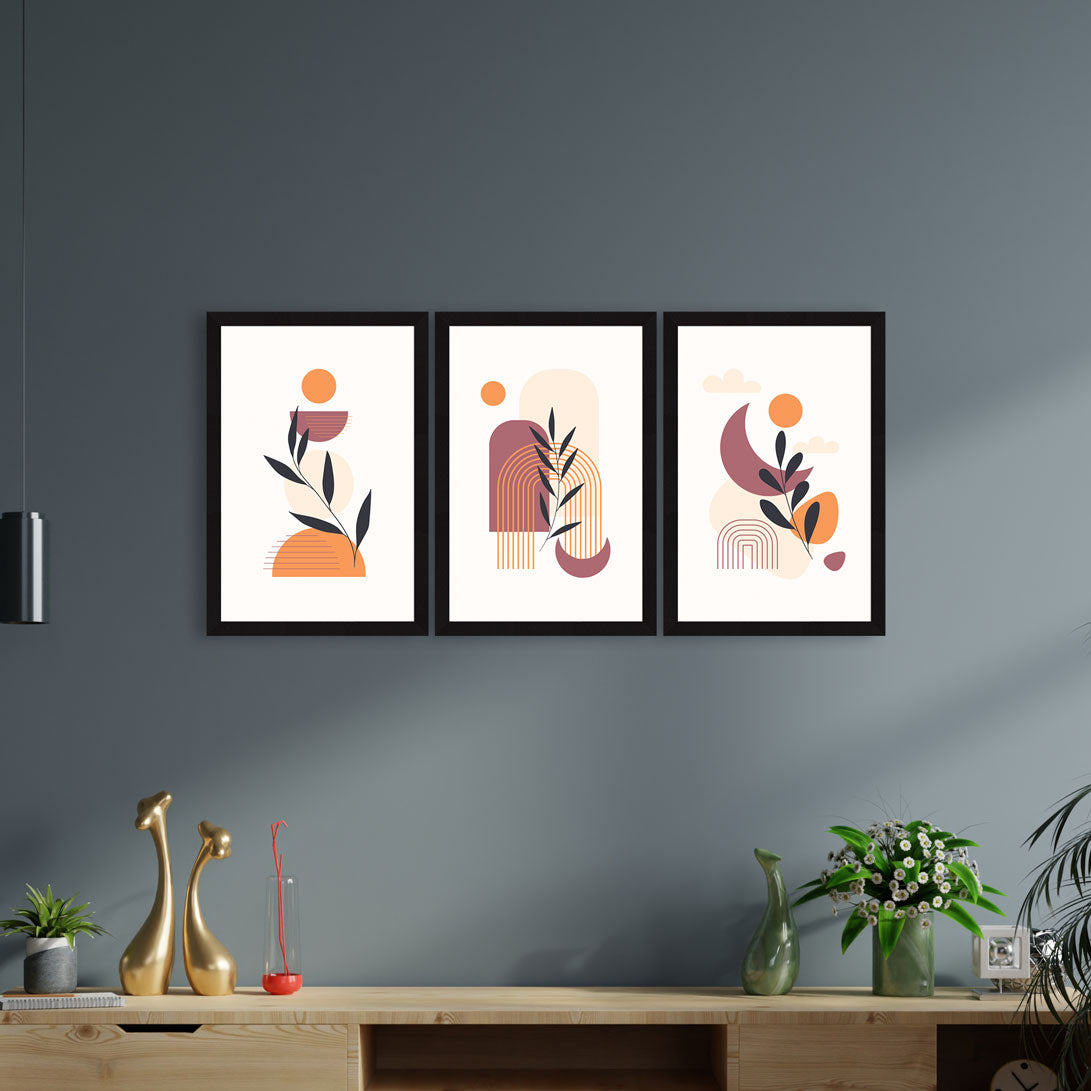 Boho Floral Flower Art Paintings, Painting For Wall Living Room, AXIII-21-FLR ArtX