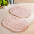 Ultra Soft Cotton Door Mat Baby Pink Set Of 2 24x16 Inch Nestasia