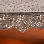 Flora Chowki Brass With Pure Silver Polish 20x15cm Nestasia