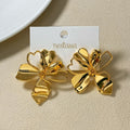 Floral Elegance Gold Drop Earrings Nestasia