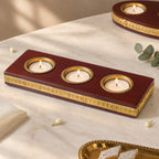 Floral Embossed Ember Tealight Holder With Tealights Nestasia