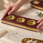 Floral Embossed Ember Tealight Holder With Tealights Nestasia