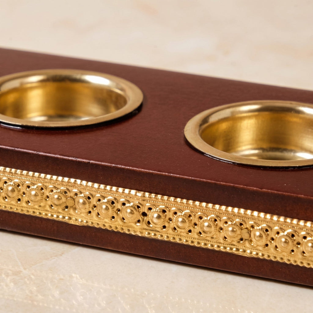 Floral Embossed Ember Tealight Holder With Tealights Nestasia