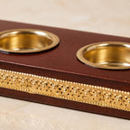 Floral Embossed Ember Tealight Holder With Tealights Nestasia