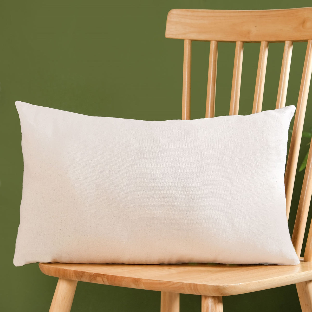 Floral Minimalism Embroidered Cotton Slub Cushion Cover 50x30cm Nestasia