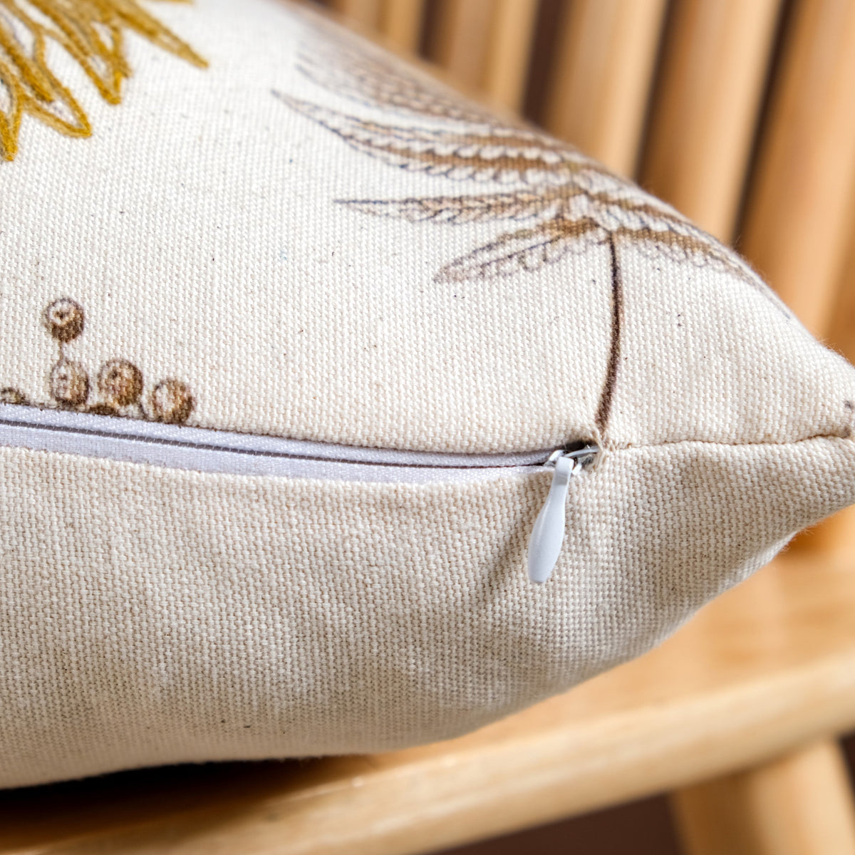 Floral Minimalism Embroidered Cotton Slub Cushion Cover 50x30cm Nestasia