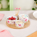 Soft Girl Floral Print Bowls With Tray And Toothpick Holder Set Of 6 Nestasia