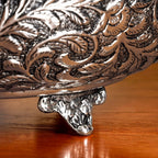 Floral Pure Brass Urli With Silver Polish 17cm Nestasia