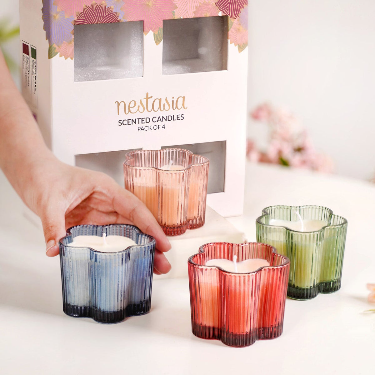 Four Seasons Of Scents Fragrant Candles Gift Set Of 4 Nestasia