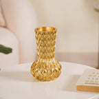 Luxe Textured Golden Flower Vase Nestasia