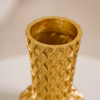 Luxe Textured Golden Flower Vase Nestasia