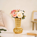 Luxe Textured Golden Flower Vase Nestasia