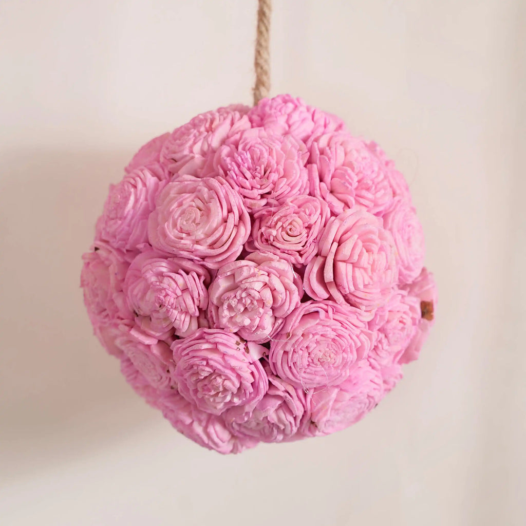 Sustainable Sola Flower Wall Hanging Decor Set of 4 Pink Nestasia