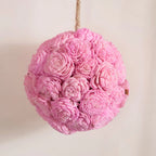 Sustainable Sola Flower Wall Hanging Decor Set of 4 Pink Nestasia