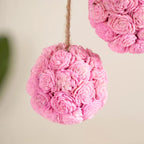 Sustainable Sola Flower Wall Hanging Decor Set of 4 Pink Nestasia