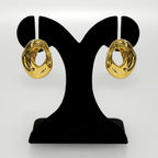 Fluid Hollow Oval Gold Statement Earrings Nestasia