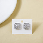 Ornate Foil Imprint Studs Silver Nestasia