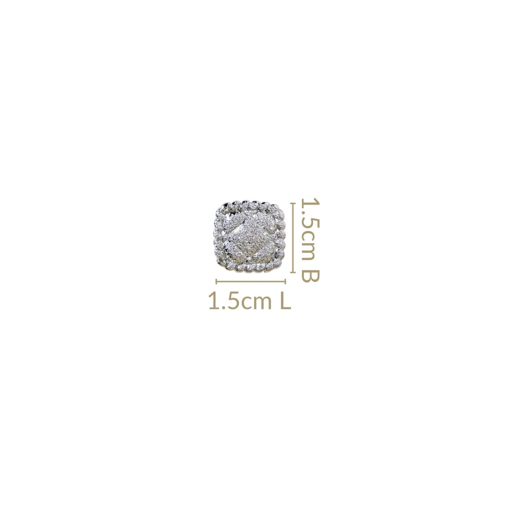 Ornate Foil Imprint Studs Silver Nestasia