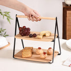 Foldable 2 Tier Wooden Storage Rack Nestasia