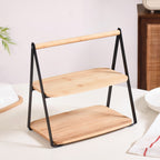 Foldable 2 Tier Wooden Storage Rack Nestasia