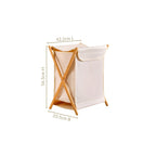 Foldable Bamboo Laundry Basket Off White Nestasia