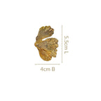 Folded Ginkgo Leaf Statement Earrings Gold Nestasia