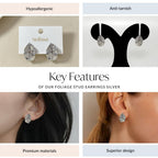 Foliage Stud Earrings Silver Nestasia