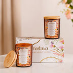 Caramel Scented Candle Jar With Lid Gift Set Of 2 Nestasia