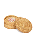 Handwoven Rattan Coasters Set for Tabletop, Dining, and Drink Protection
