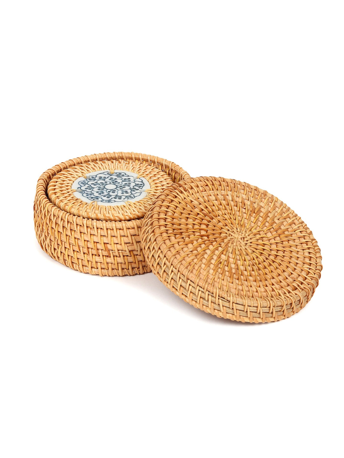Handwoven Rattan Tea Coasters for Tabletop, Dining, and Beverage Protection
