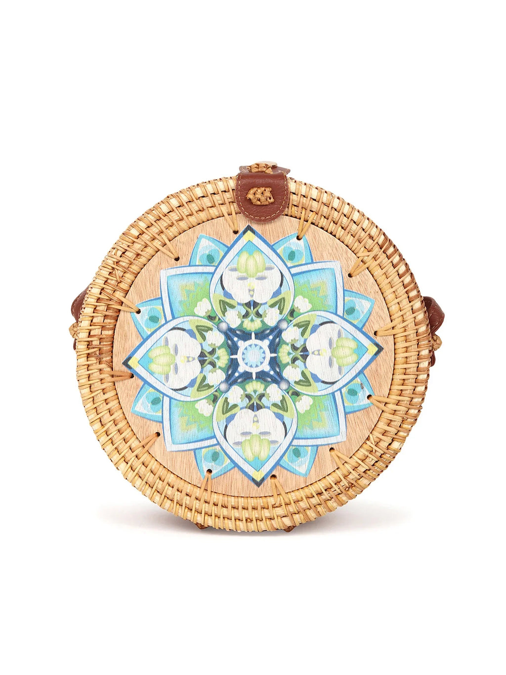 Boho-Chic Round Rattan Crossbody Bag for Summer, Festivals, and Outdoor Adventures