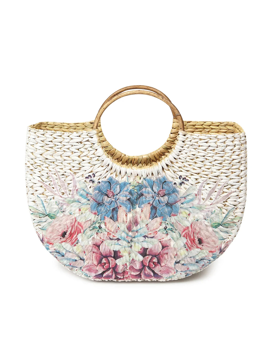 Seagrass U-Shape Tote Bag for Shopping, Storage & Picnic Days