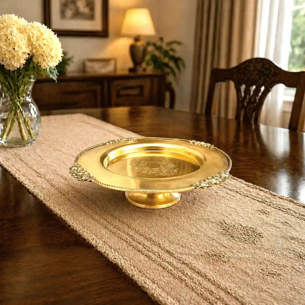 Brass Traditional Dessert Display / Cake Stand (11.5 Inch) Vedansh Craft