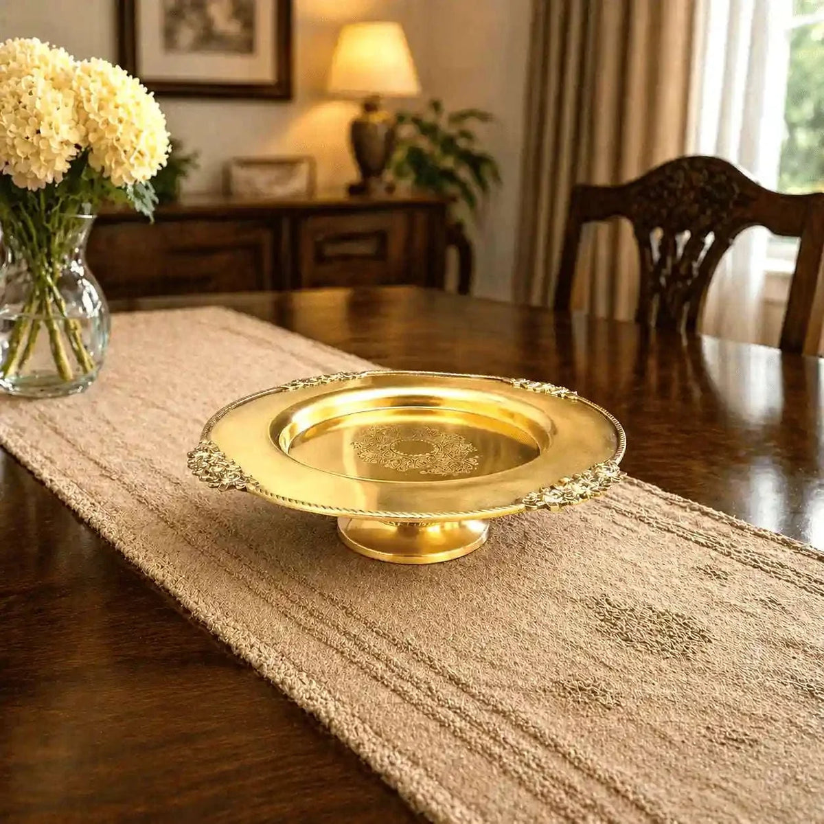 Brass Traditional Dessert Display / Cake Stand (11.5 Inch) Vedansh Craft