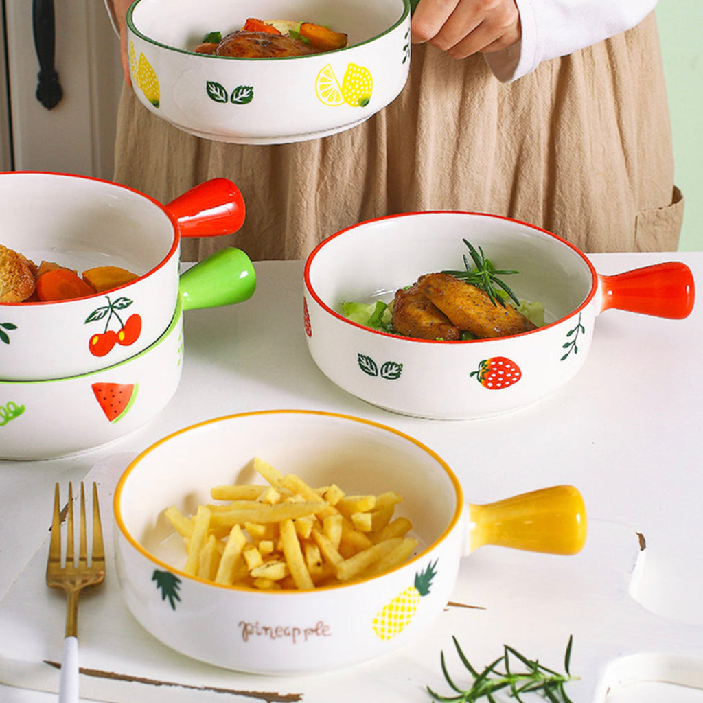 Fruit Printed Bowl With Handle Nestasia