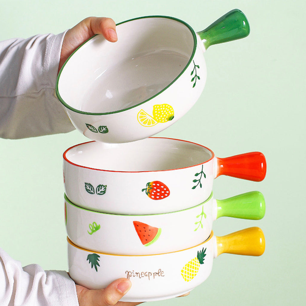Fruit Printed Bowl With Handle Nestasia