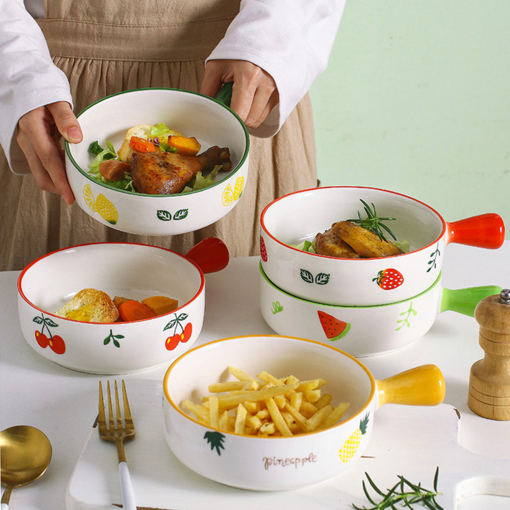 Fruit Printed Bowl With Handle Nestasia