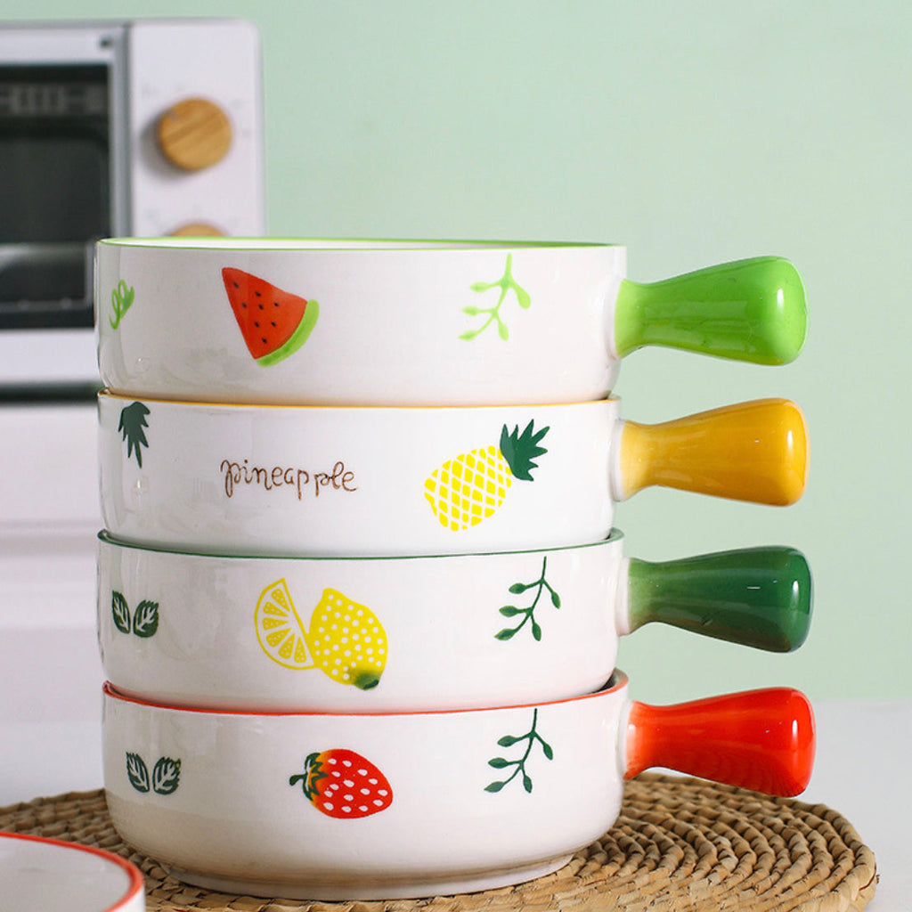 Fruit Printed Bowl With Handle Nestasia