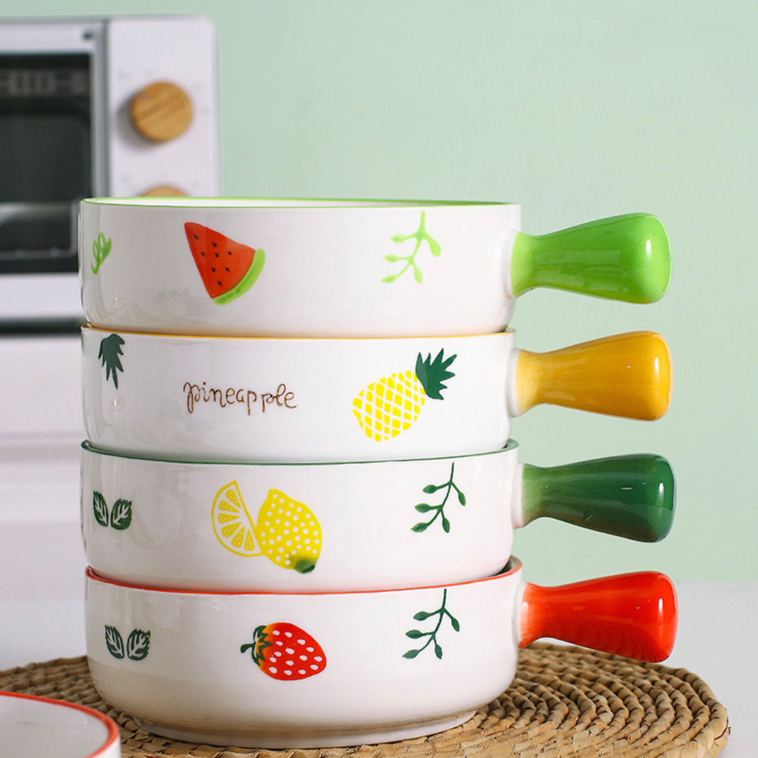 Fruit Printed Bowl With Handle Nestasia