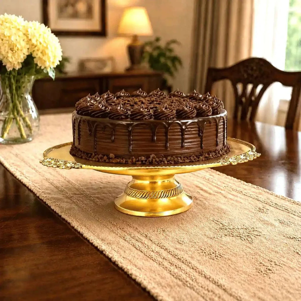 Brass Traditional Dessert Display / Cake Stand (11.5 Inch) Vedansh Craft