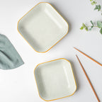 Willow Light Grey Square Ceramic Deep Dish Nestasia